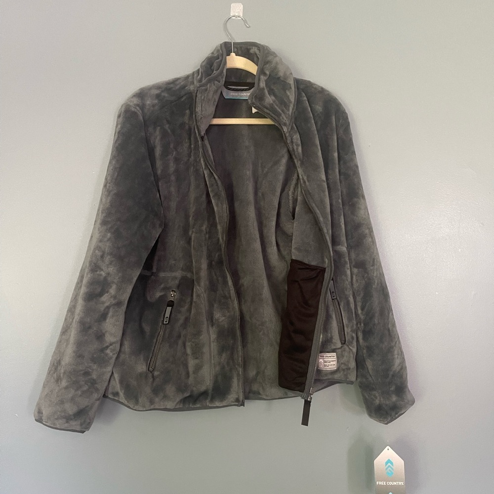 Full Zip fuzzy sweatshirt